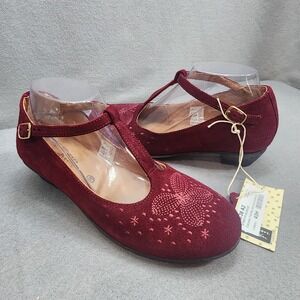 Gudrun Sjoden Burgundy Red Leather Mary Janes 38 NEW